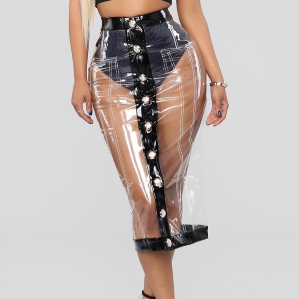 Brand New Clear Transparent Shirt w/Denim Briefs